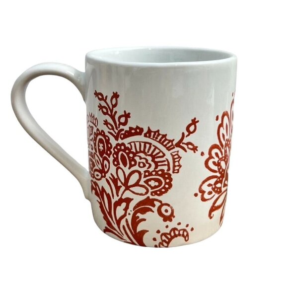 Corelle Coordinates Set of 3 Red Paisley Coffee Mugs Stoneware - Picture 8 of 12